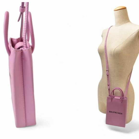 BALENCIAGA Purple Leather Shoulder Bag - Picture 3 of 12